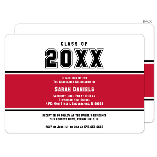 Red Band Class Of Graduation Invitations